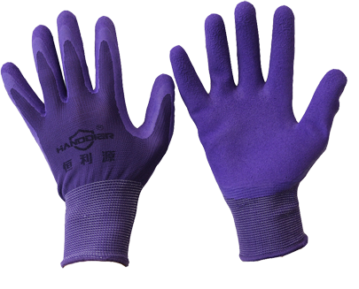 13针紫纱乳胶发泡手套